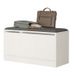 BEAUX MEUBLES PAS CHERS ACTUAL DIFFUSION Banc à Chaussures avec Coussin 3 Portes 4 Niches Blanc L 90 H 45.8 P 35.5 cm