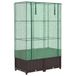Jardinière surélevée avec cache-pot 80x40x138 cm aspect rotin