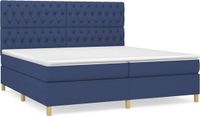 vidaXL Boxspring met matras stof blauw 200x200 cm