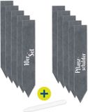Hoberg Leistenen plantenbordjes, set van 10