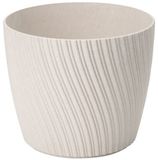 Form Plastic Plantenpot/bloempot Waves - kunststof - beige - D27 x H23 cm - rond