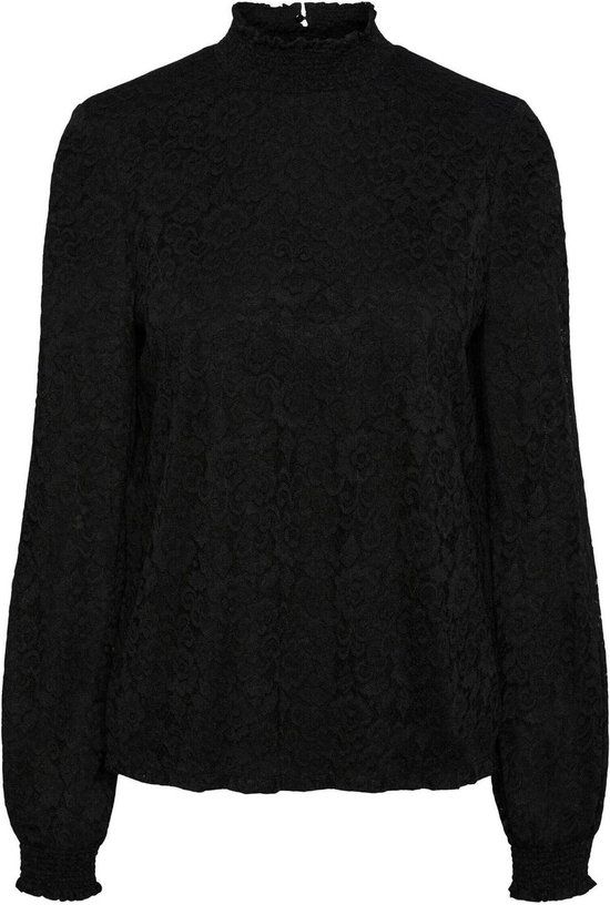 PIECES PCFAUNA Blouse - Black - Women's Size S - Floral - Long Sleeve - 2023 Fall/Winter