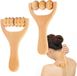 Lot de 2 Rouleau de Massage en Bois Rouleau de Massage avec Poignée