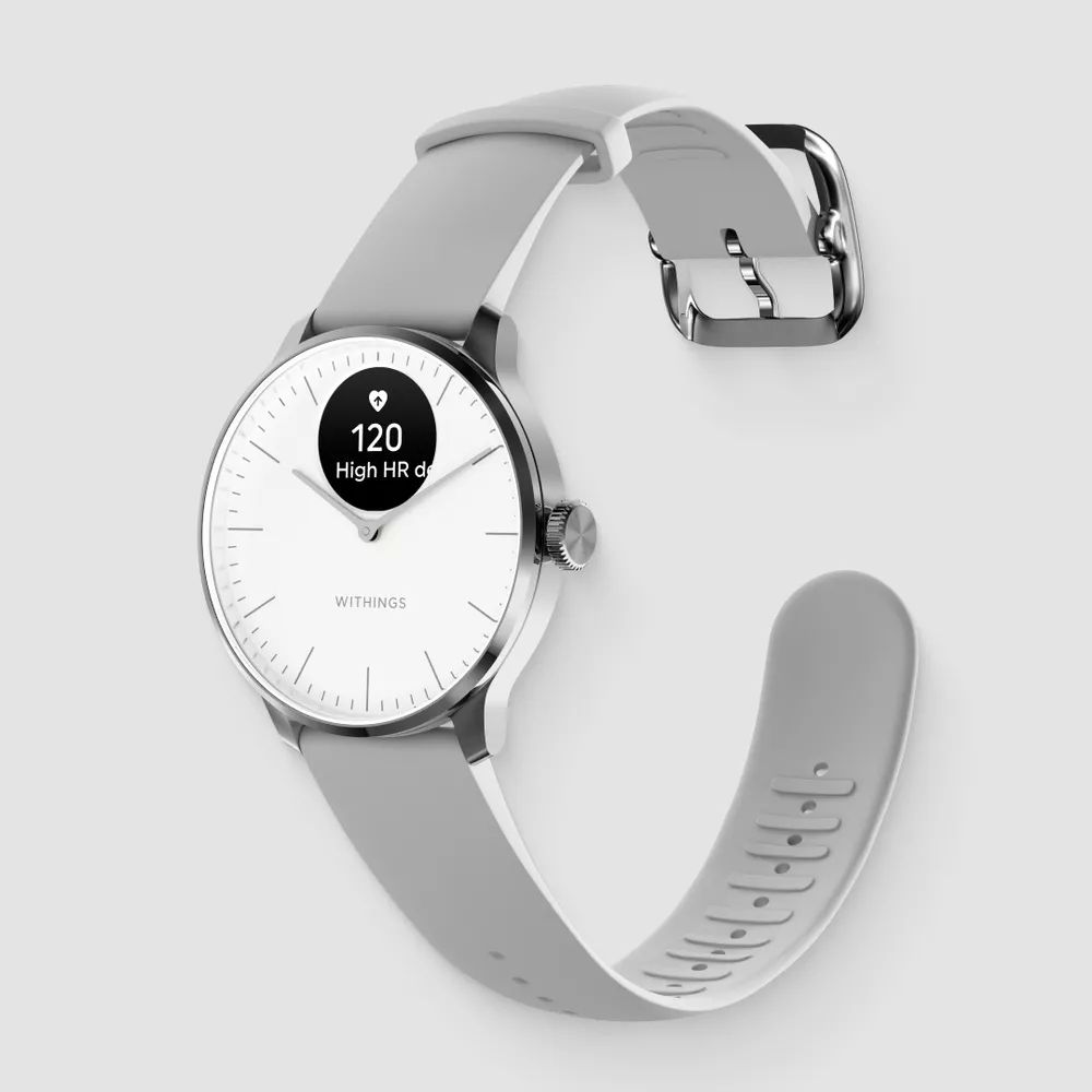 Withings ScanWatch Light OLED 37mm Hybrid Smartwatch - Gold Case, White Band