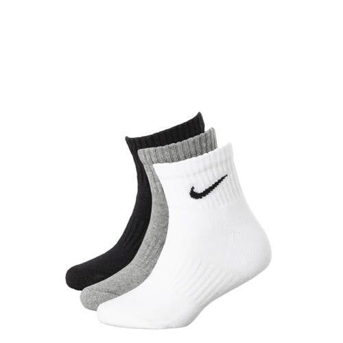 Nike Senior Sports Socks - Set of 3 - Multi Black/Grey/White