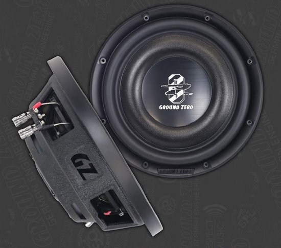 Ground Zero GZRW 25-D2 flat - Subwoofer - 10" - 600 Watt RMS