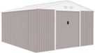 Maison de jardin en métal, 12,28 m² - Incluant kit d'ancrage - Couleur taupe