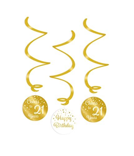 Paper Dreams Swirl Decorations Gold/White - 21