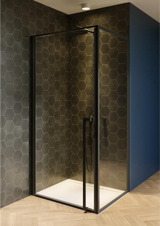 Riho Lucid GD201 Douchecabine - 90x90x200cm - Mat Zwart - Vierkant