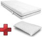Sleezzz Smart matelas viscoélastique 7 zones 90 x 200 cm, hauteur 18 cm, degré de fermeté H3 avec mousse à mémoire de forme Air + oreiller CloudComfort Basic gel-flocons 40x80 cm