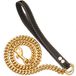 PRADOG Ketting, hondenriem, metaal, kauwbestendig, 12 mm, zware hondenriem, ketting met lederen gevoerd handvat voor grote middelgrote en kleine honden (totale lengte van 3 ft)