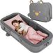 StarTech Reisbed Grijs - Opvouwbaar bed voor peuters - Draagbaar - Gemaakt van zacht schuim - Afneembare, wasbare bekleding - Met veiligheidsranden - Geschikt voor kinderen van 1 tot 4 jaar - 160 x 200 cm
