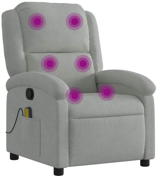 VidaXL Massagestoel verstelbaar fluweel lichtgrijs