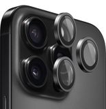 BLUEO Camera Lens Protector Geschikt voor iPhone 16 Pro & 16 Pro Max - RVS & Glas - Black Titanium