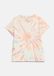 s.Oliver T-shirt jaune clair coton tie-dye col rond manche courte 104/110