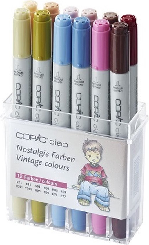 Copic 22075703 Ciao Set van 12 kleuren, vintage