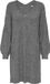 JDY JDYELANORA L/S V-NECK DRESS KNT NOOS - Dark Grey Melange - Maat L