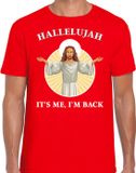 Bellatio Decorations Shoppartners Bv Hallelujah its me im back Kerstshirt Rood Heren XL
