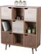 Urban Living BAOBAB boekenkast met 9 vakken en 5 deuren 90 x 29 x 105 cm Bruin