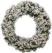 Everlands Groen/witte kerstkrans 60 cm Imperial met kunstsneeuw en led-lichtjes
