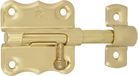 AMIG schuifslot/plaatgrendel - staal - 6 x 4.8 cm - messing afwerking - zilver - deur - poort