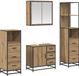 vidaXL Badkamermeubel Set 4-delig Artisan Eiken Bewerkt Hout