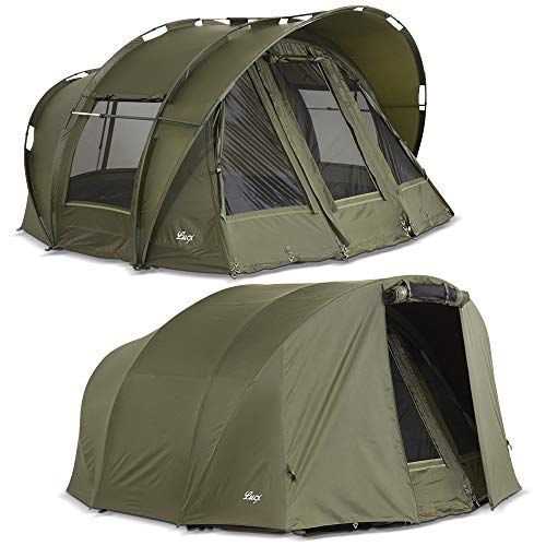 Lucx Lucx® Leopard Bivvy + winterskin 2-3 man vistent + sprei voor 2 tot 3 personen karpertent + overwrap visserstent carp dome + skin campingtent