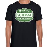 Bellatio Decorations Shoppartners Bv Cadeau t-shirt voor de beste soldaat voor heren - zwart met groen - soldaat - kado shirt / kleding - vaderdag / collega M
