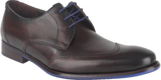 Floris van Bommel DE STIJLER 07.04 Heren Veterschoenen Bruin Leer Maat 42.5