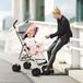Poussette pliable, légère, pour enfants de 0 à 2 ans, avec protection contre la pluie, de couleur rose