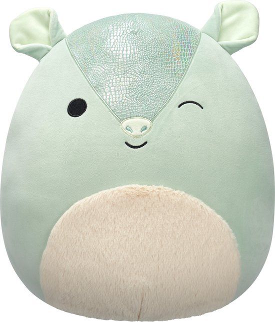 Squishmallows Arilla Winking Green Armadillo W/Fuzzy Belly 40cm Pluche