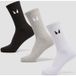 MP Unisex Crew Socks (3 Pack) - White/Black/Grey Marl - UK 12-14