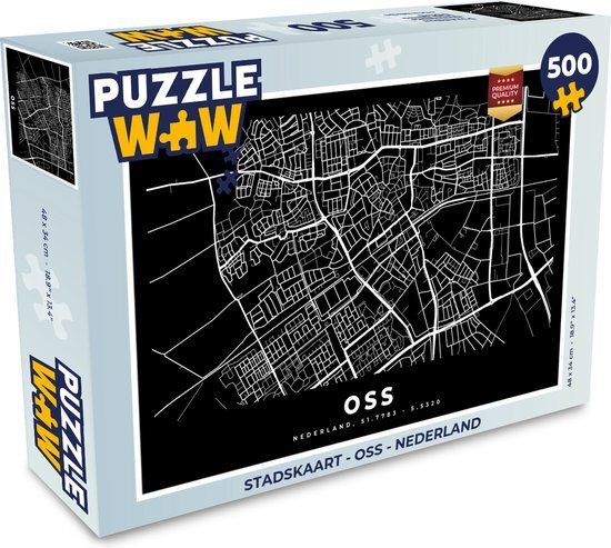 MuchoWow Puzzel Stadskaart - Oss - Nederland - Legpuzzel - Puzzel 500 stukjes - Plattegrond