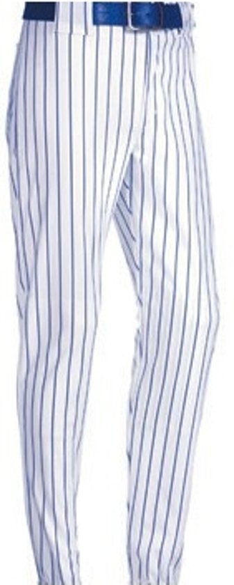 Augusta Royal Pinstripe YOUTH Baseball Pants - White/Royal - Y-Large