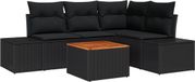 vidaXL - Banc de jardin - Ensemble - 4 places assises - Noir - Polyrotin