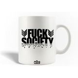 Mr Robot Keramische mok Fuck Society zwart