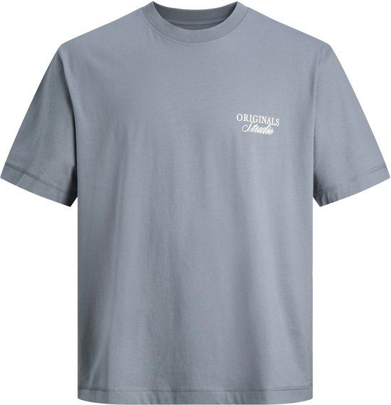 JACK & JONES PLUS SIZE JACK&JONES PLUS - JORNORREBRO TYPO TEE SS CN SN PLS - Heren - T-shirts - EU4XL US2XL - Katoen - Korte mouw - Ronde hals - Regular Fit - Casual - Mannen - Logo - Tradewinds