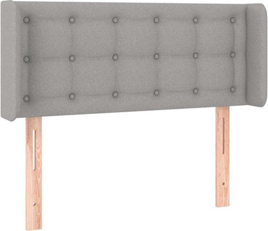 vidaXL Hoofdbord met randen 93x16x78/88 cm stof lichtgrijs