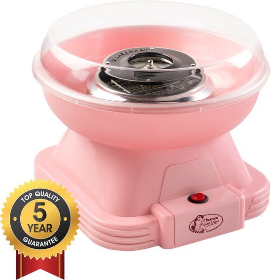 Bestron ACCM400P Cotton Candy Maker - Pink - Includes 10 Sticks & Measuring Spoon