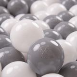 KiddyMoon 300 ∅ 7cm kinderballen speelballen voor ballenbad baby plastic ballen made in eu, wit/grijs