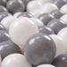 KiddyMoon 300 ∅ 7cm kinderballen speelballen voor ballenbad baby plastic ballen made in eu, wit/grijs