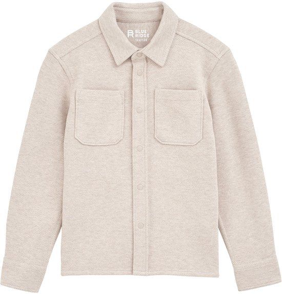 WE Fashion Jongens Sweat overshirt Beige 146/152 Men's Regular Fit Casual 82% Cotton,18% Polyester