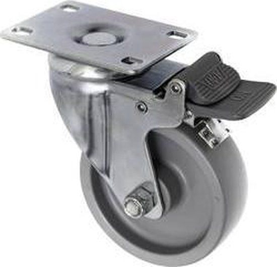 TOOLCRAFT Zwenkwiel 100 mm met parkeerrem en schroefplaat