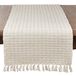 Saro Lifestyle Gestreepte geweven tafelloper, natuurlijk, 16"x90"