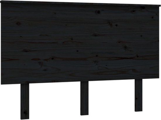 vidaXL Hoofdbord - 124x6x82,5 cm - massief grenenhout - zwart