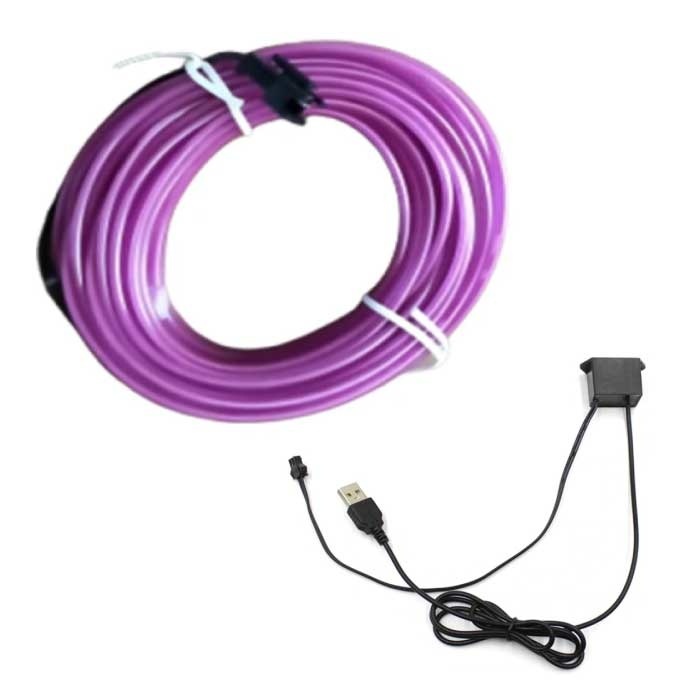 YJHSMT Neon LED Strip 2 Meter - Flexibele Verlichting Tube met USB Adapter Waterdicht Paars