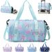 Ibenzoa® Sac de sport durable avec motif licorne unique - Imperméable, espace et compartiment à chaussures - Vert