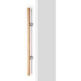 Viefe Poignée KUMO WOOD BIG ONE en bois et aluminium, aspect chêne + acier inoxydable - 448 mm - Double face (1 paire)