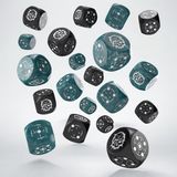 Q-Workshop dobbelstenen set D6 Stormy & Black - 20 stuks compact