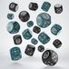 Q-Workshop dobbelstenen set D6 Stormy & Black - 20 stuks compact